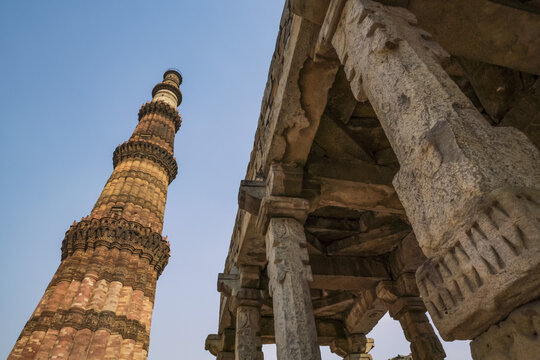 The historic sight called Qutub Minar; Delhi, India