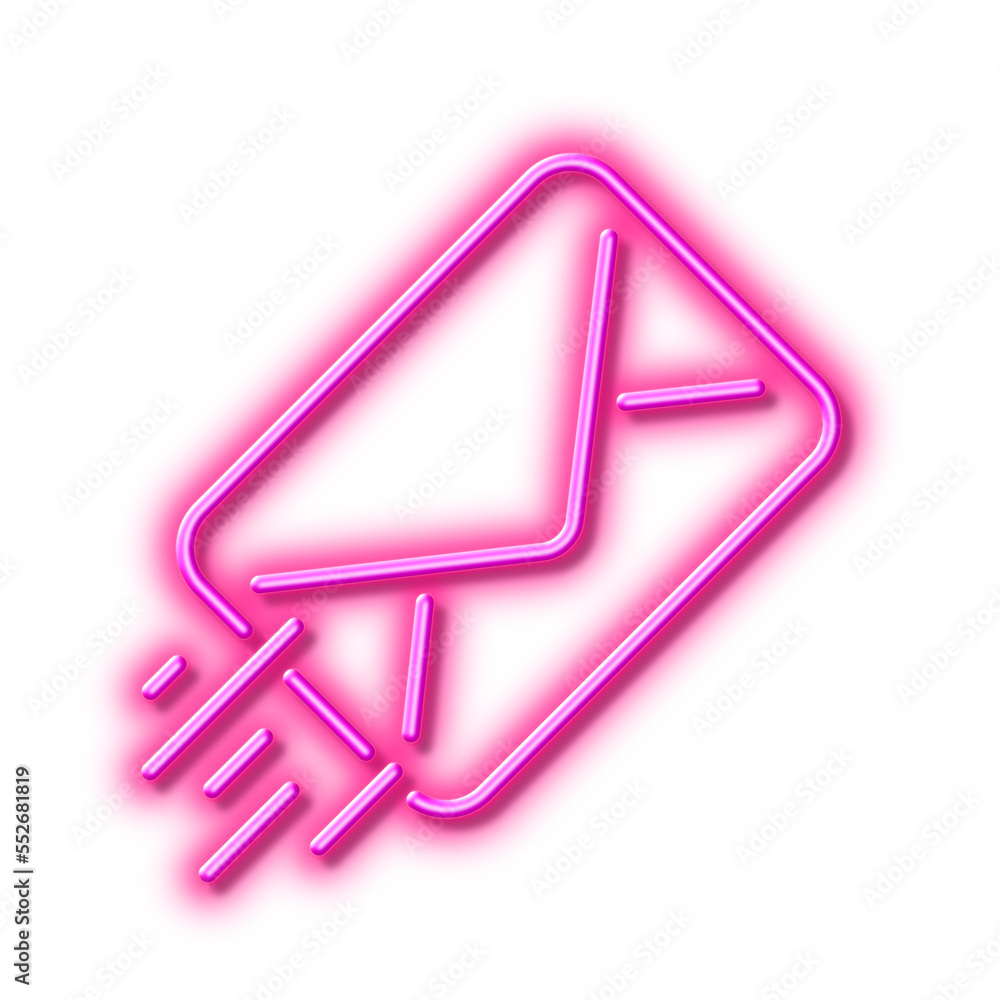 Poster mail delivery line icon. message correspondence sign. neon light effect outline icon.