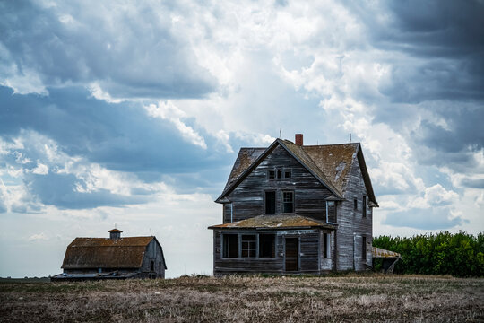 Old farmstead on the prairies; Saskatchewan, Canada