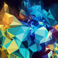 Obraz premium Vibrant Polygonal Mosaic Background Image / Energetic Digital Geometric Background / Abstract Digital Energetic Background