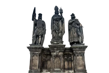 Tuinposter Statues of Saints Norbert, Wenceslaus and Sigismund, Charles Bridge, Prague © Walter_D