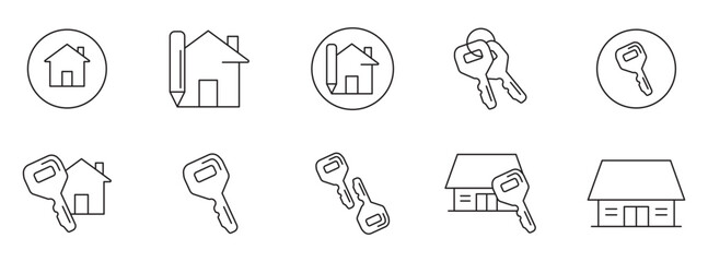 real estate icons set