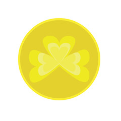 Gold coin on patrick day. Vector illustration design. Happy shiny day. Happy st. Patrick icon.
