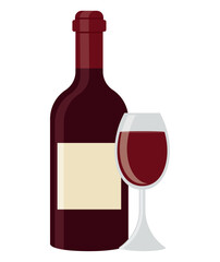 wine bottle and glass