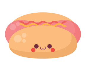 kawaii hot dog illustration