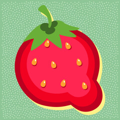 Strawberry fruit style alphabet text, letter Q