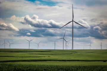 Fototapeta na wymiar Turbines in Iowa