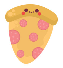 kawaii pizza illustration