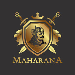 Bharat Ka Veer Putra - Maharana Pratap Singh. Illustration of warrior Maharana Pratap. Rajput king of Mewar. Maharana Pratap Jayanti Logo. Maharana Pratap Logo, The Rajput king of Mewar