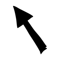 Hand drawn ink arrow illustration in sketch style. Business doodle clipart. Single element for design