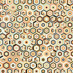 Fototapeta na wymiar Hexagonal Maze pattern abstract illustration