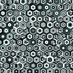  Hexagonal Maze pattern abstract illustration