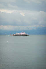Panorama of Bodensee lake and a ferry from Friedrichshafen, Germany © nastyakamysheva