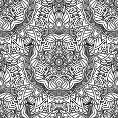 Seamless doodle mandala pattern star