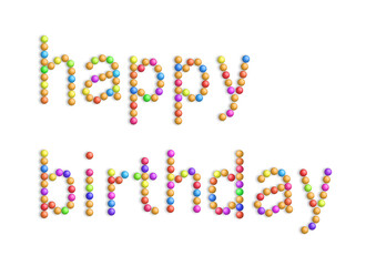 multicolored happy birthday letters with canties