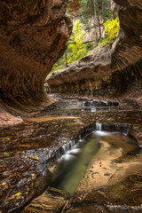 Magnificent Subway gorge landmark in the Zion National Park in Utah