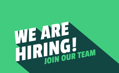 We Are Hiring. Isolated Object. The business concept of search and recruitment, Template Text Box Design. Vector Illustration.
