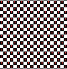 black and white squares with 100 red skull  version 1