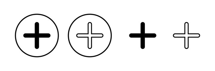 Obraz premium Plus Icon vector illustration. Add plus sign and symbol