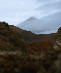 Volcanic landscape on island