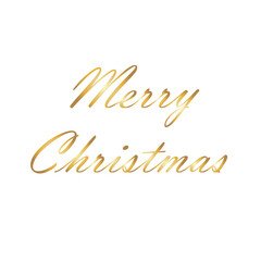 Golden lettering Merry Christmas on the white background. Isolated gradient inscription. Vector illustration. EPS 10