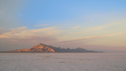Bonneville Salt Flats near Wendover, Utah at twilight