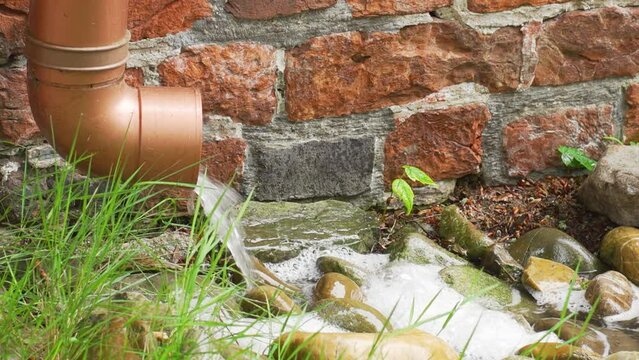 Downspout, Drainpipe Drainig Rainwater Primitive Way, Historical Building
