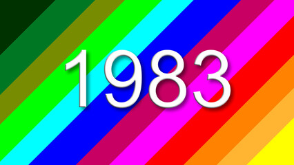 1983 colorful rainbow background year number