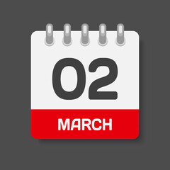 Icon page calendar day - 2 March