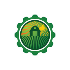 farm and plantation logo with sunlight energy
