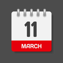 Icon page calendar day - 11 March
