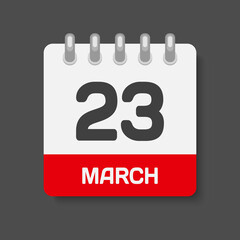 Icon page calendar day - 23 March