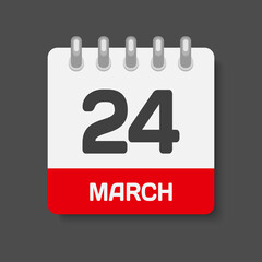 Icon page calendar day - 24 March
