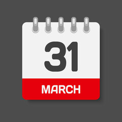 Icon page calendar day - 31 March