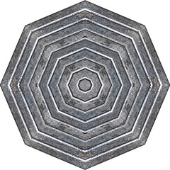 abstract pattern dark grey layered octagonal lines pattern isolated object