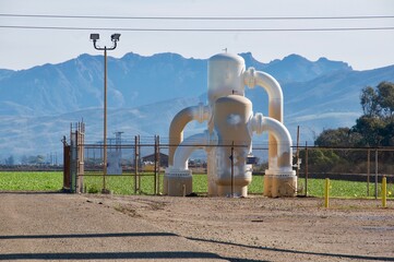 Irrigation pumping system farm fields Oxnard California