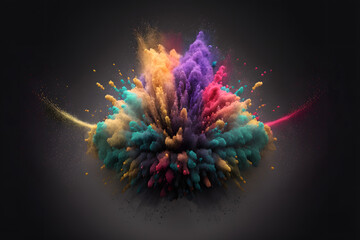 colorful powder explosion