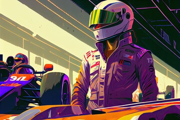 Racing driver in action, Generative AI