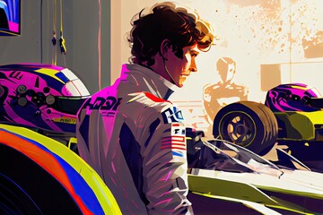 Racing driver in action, Generative AI