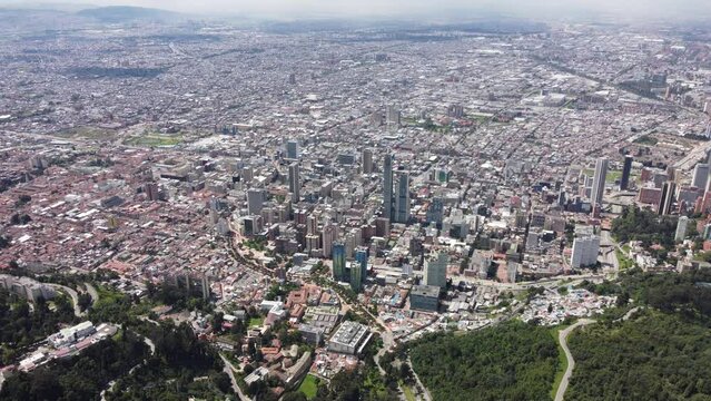 aerial images of Bogota from the eastern hills