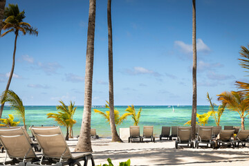 Bavaro Tropical beach in Punta Cana, Caribbean sea, Dominican Republic