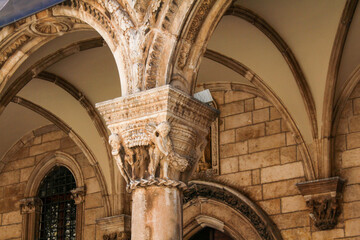 Facade of the famous Rector's Palace in downtown Dubrovnik