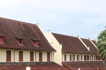 Fototapeta na wymiar the old building which became the Makassar fortress in fort rotterdam