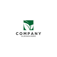 simple nature logo template in white background