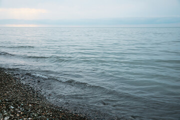 Picturesque view of beautiful sea shore under sky