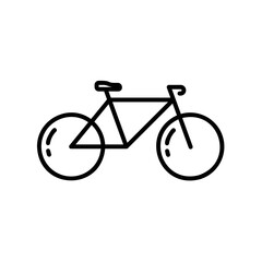 Fototapeta premium Bicycle icon with two wheels for cycling sport or transportation
