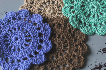 crocheted cotton yarn doilies