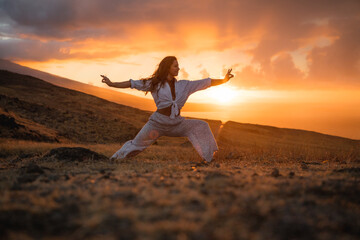 Sunrise and yoga in Hawaii