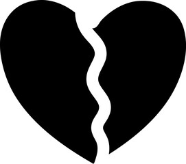 Broken heart or divorce flat vector icon for apps and websites..eps