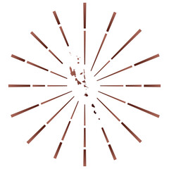 Vanuatu gradiented sunburst. Map of the country with colorful star rays. Vanuatu illustration in digital, technology, internet, network style. Vector illustration.